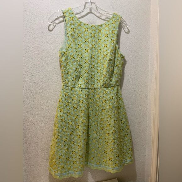 SALONI Jesse Broderie Anglaise Cotton Mini Dress In Green - Picture 5 of 12